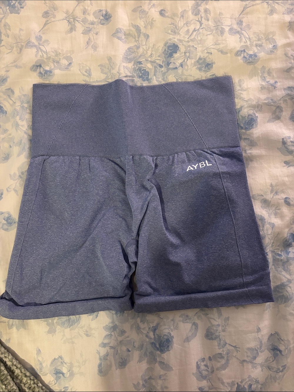 AYBL High-Rise Seamless Bike Shorts in Dusty Blue